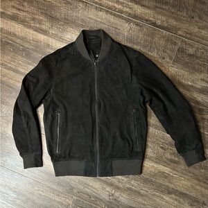 BlankNYC After Shocker Bomber Men’s Black Goat Skin Leather Jacket Size S NWT